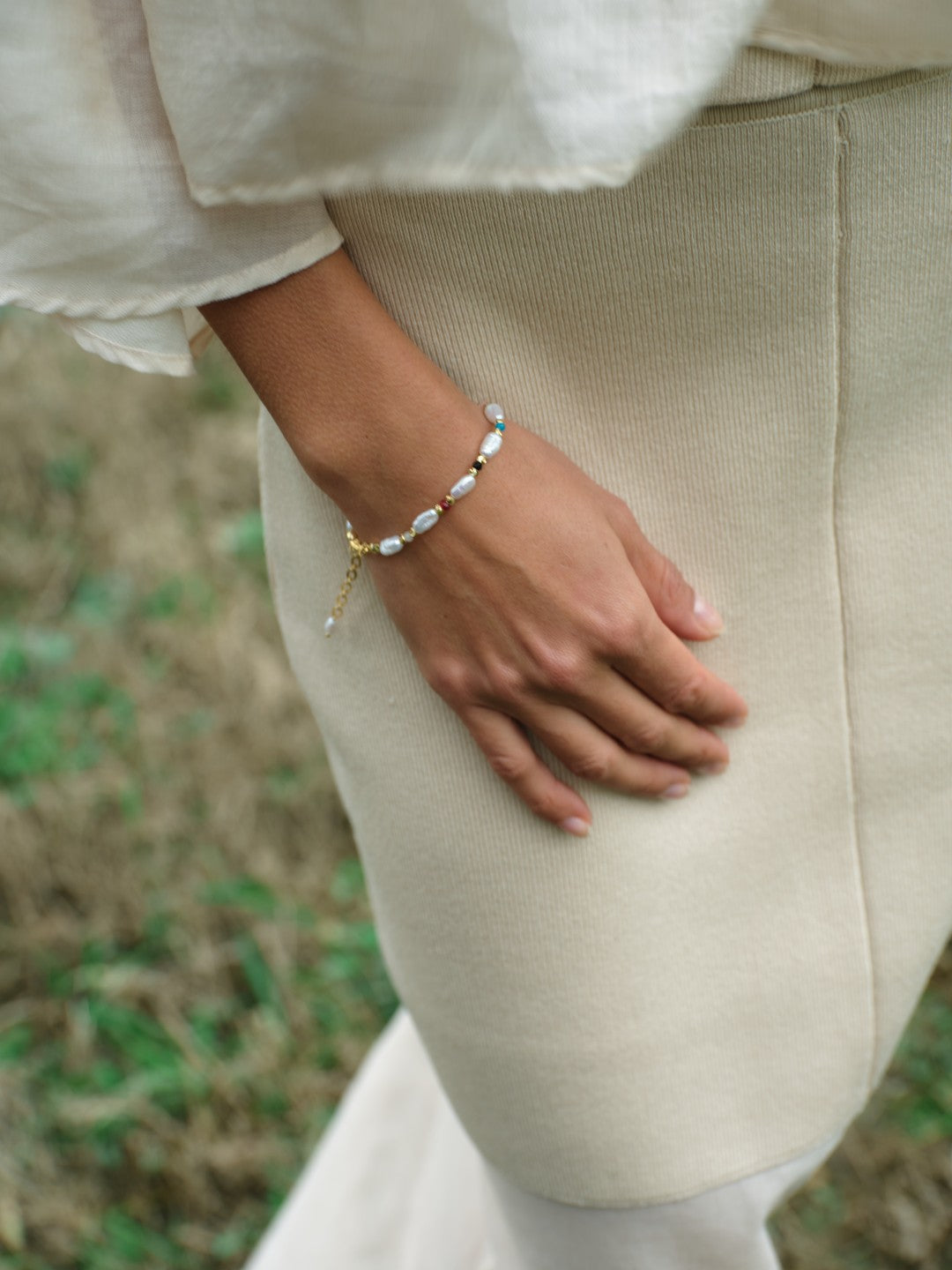 Sunlit Meadow Colorful Freshwater Pearl Bracelet gembea jewelry