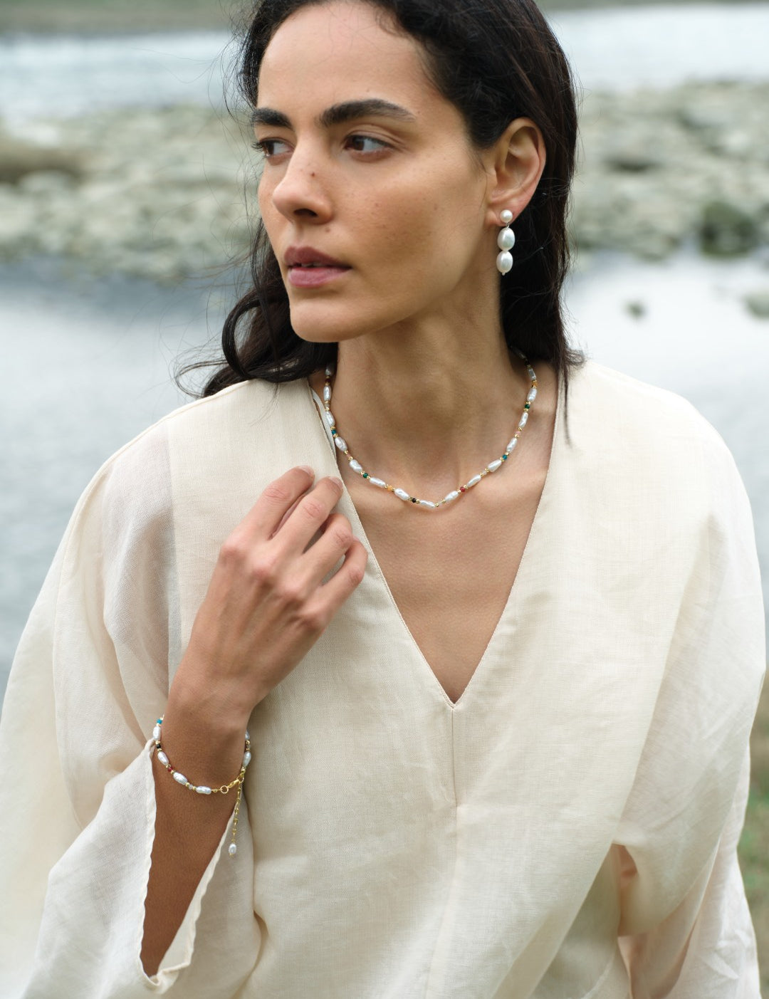 Sunlit Meadow Colorful Freshwater Pearl Necklace gembea jewelry