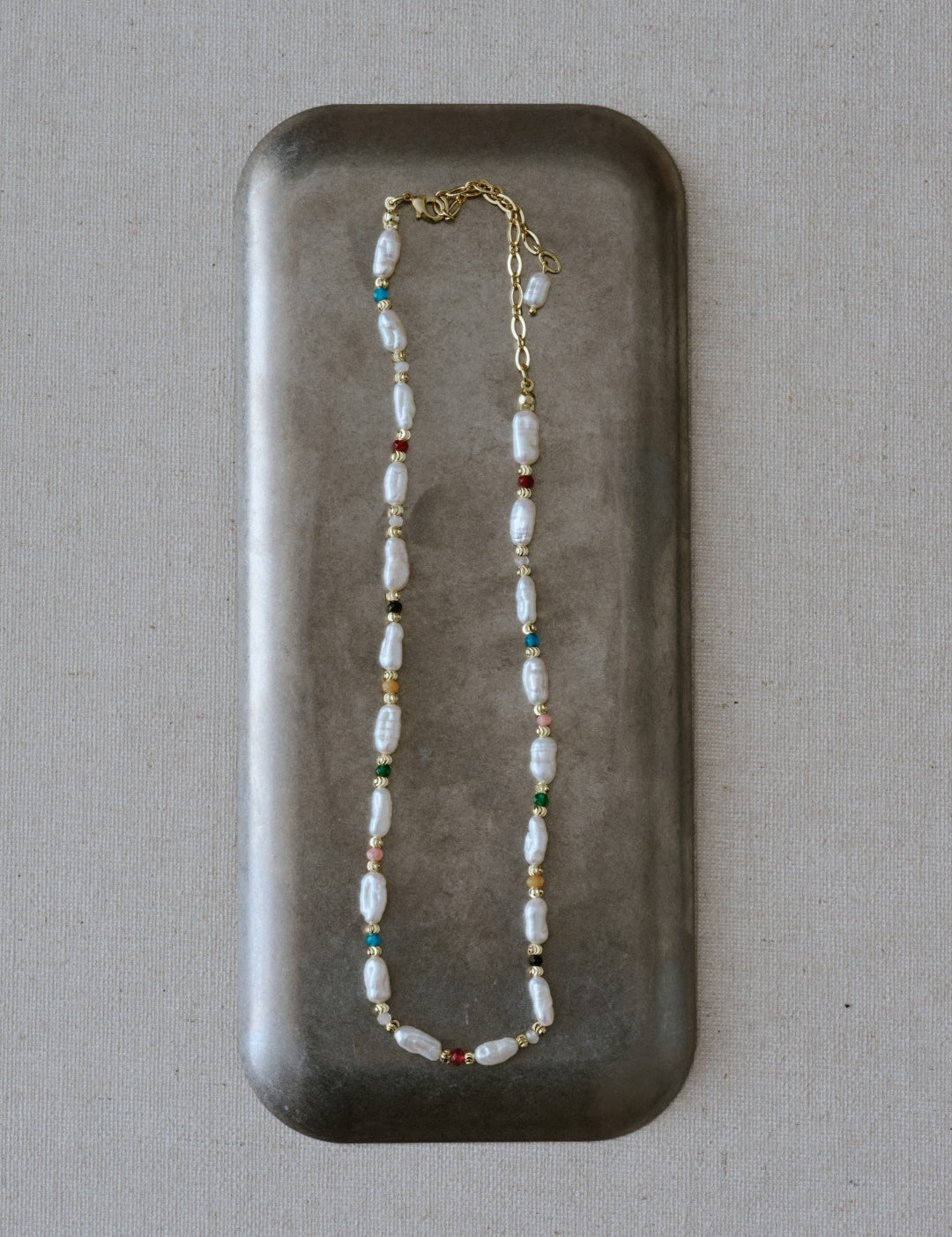 Sunlit Meadow Colorful Freshwater Pearl Necklace gembea jewelry