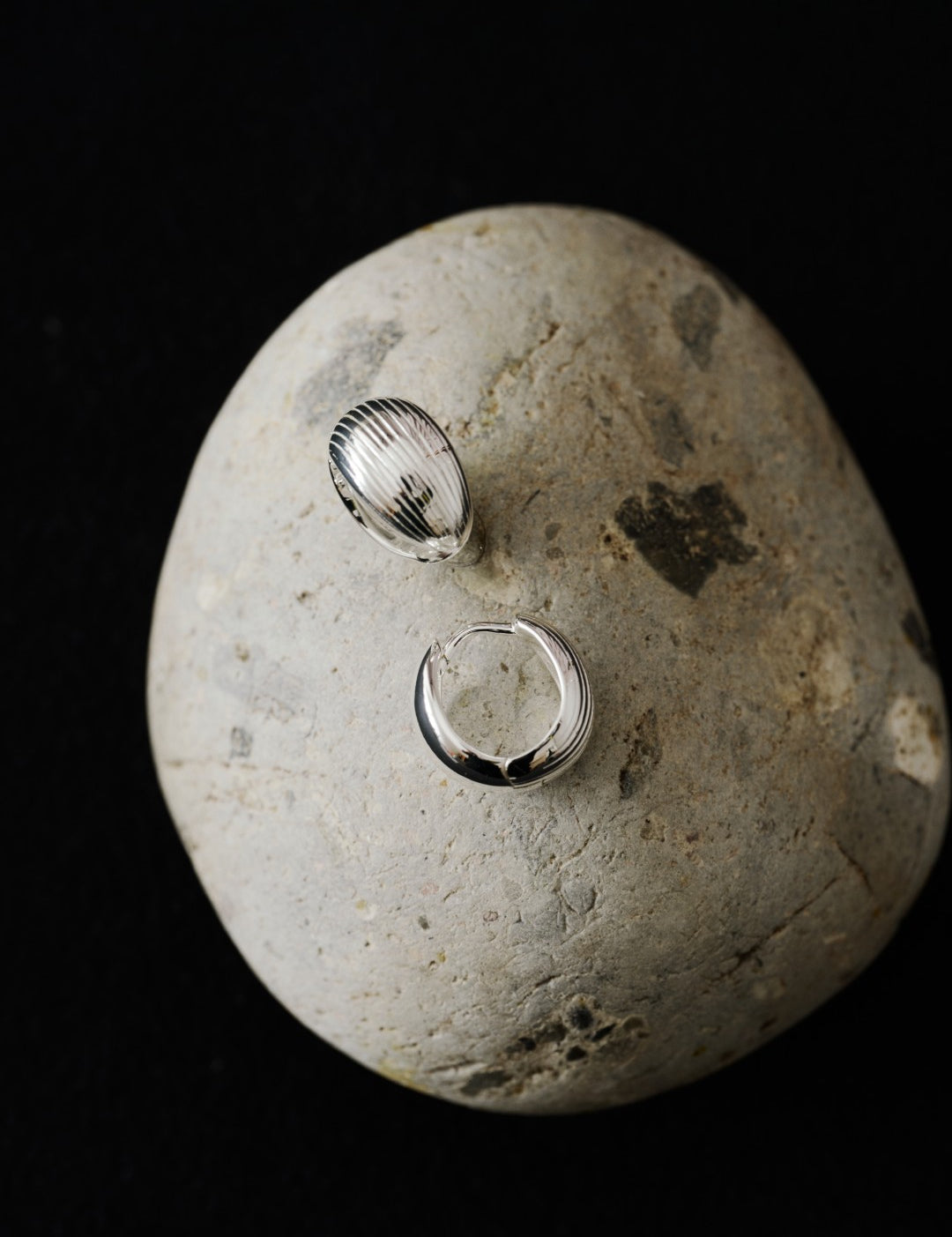 Sunshadow Mini Hoop Earrings-Silver gembea jewelry