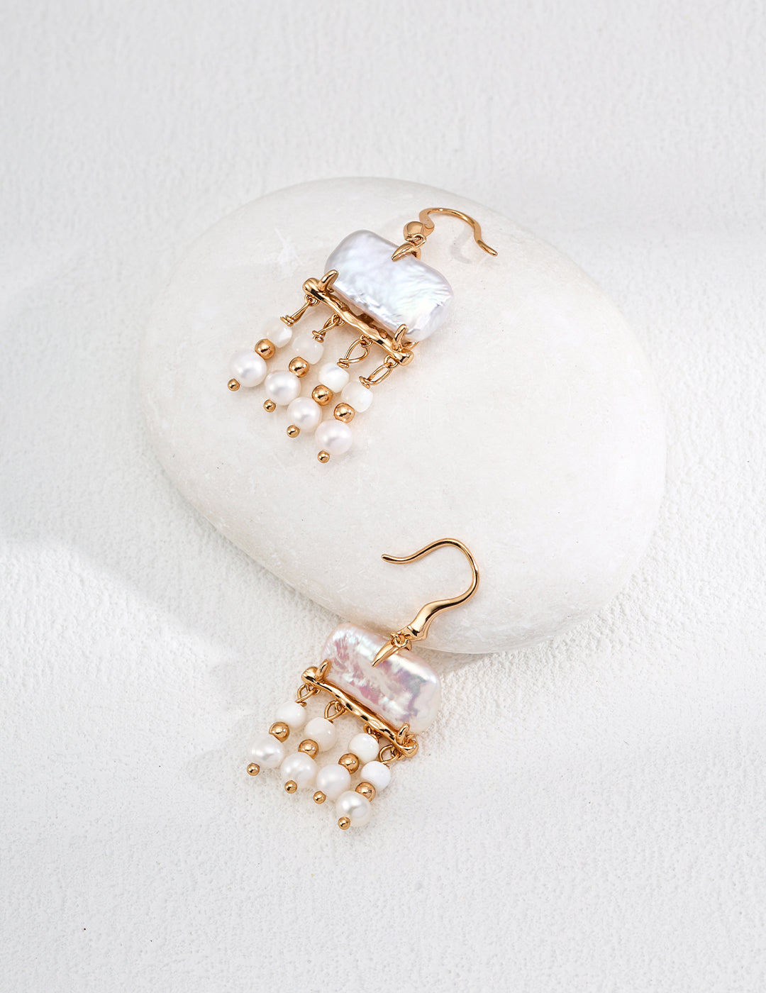 Tassel Baroque Pearl Drop Earrings-Gembea Jewelry