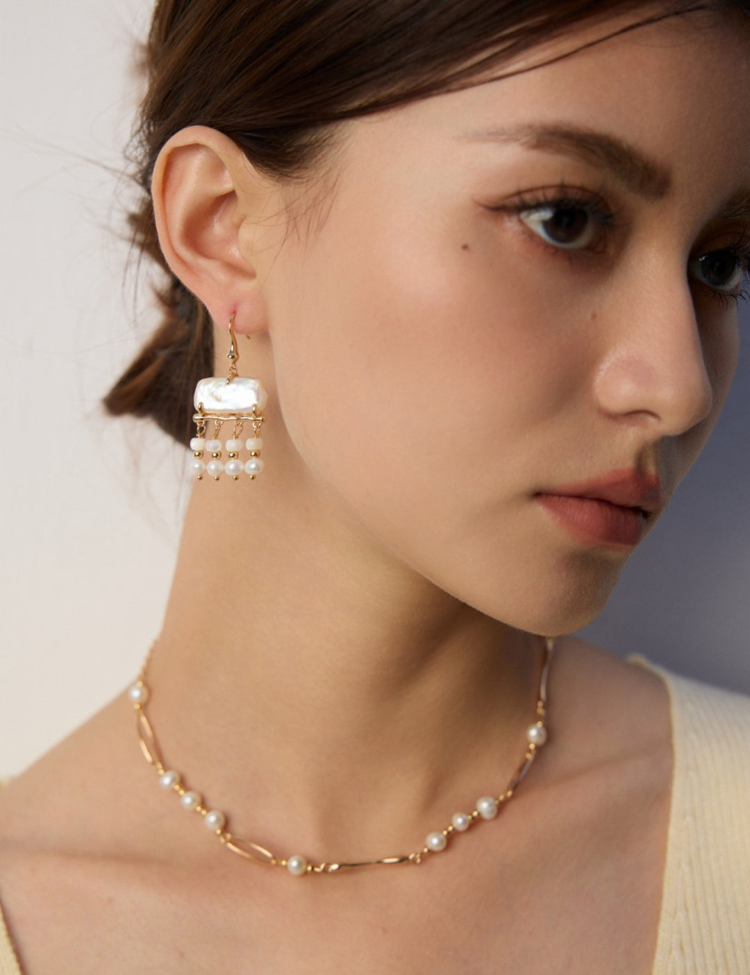 Tassel Baroque Pearl Drop Earrings-Gembea Jewelry