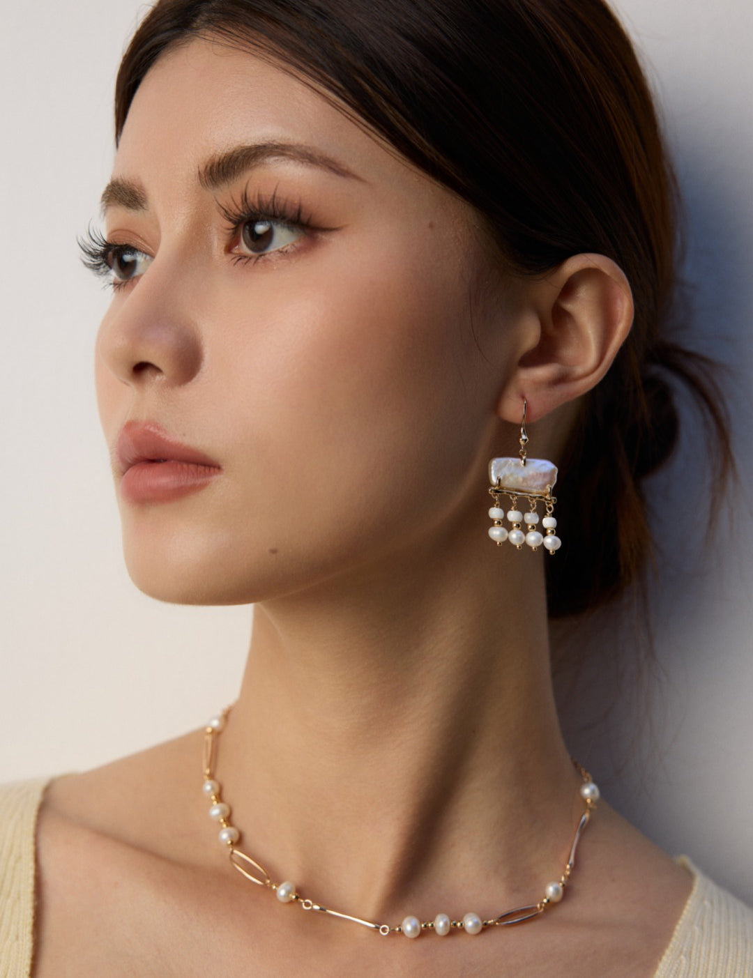Tassel Baroque Pearl Drop Earrings-Gembea Jewelry