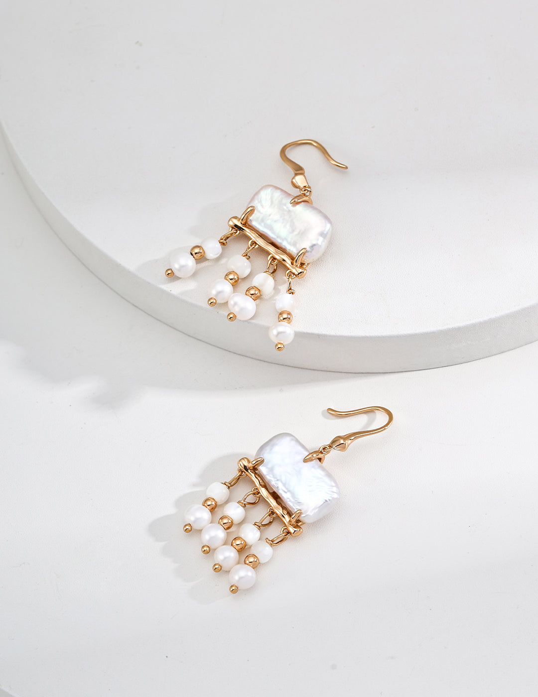 Tassel Baroque Pearl Drop Earrings-Gembea Jewelry