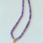 Teardrop Zircon Pendant Amethyst Necklace gembea jewelry