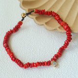 Teardrop Zircon Pendant Red Gemstone Necklace gembea jewelry