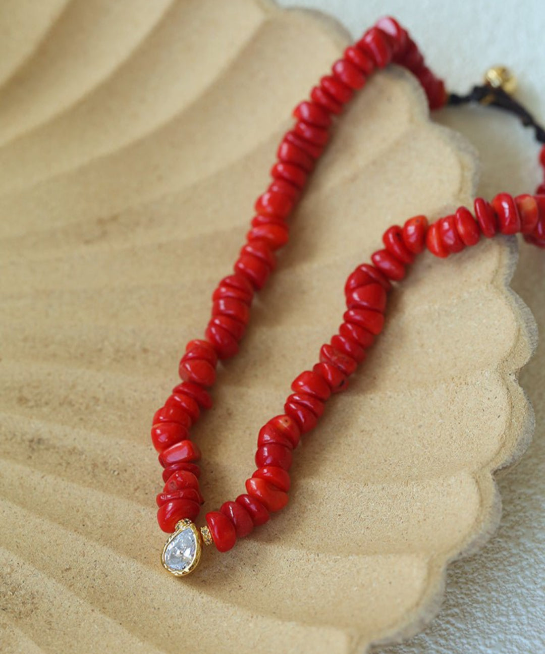 Teardrop Zircon Pendant Red Gemstone Necklace gembea jewelry