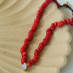 Teardrop Zircon Pendant Red Gemstone Necklace gembea jewelry