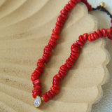 Teardrop Zircon Pendant Red Gemstone Necklace gembea jewelry