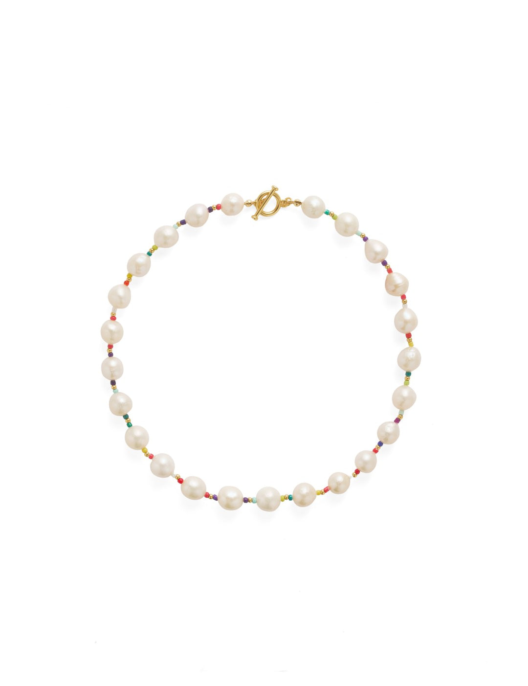 Textured Bloom Colorful Beaded Baroque Pearl Necklace gembea jewelry1