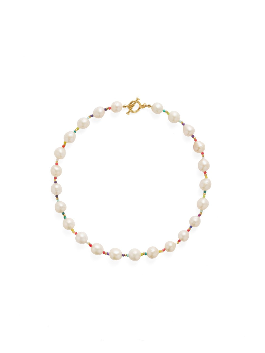 Textured Bloom Colorful Beaded Baroque Pearl Necklace gembea jewelry1