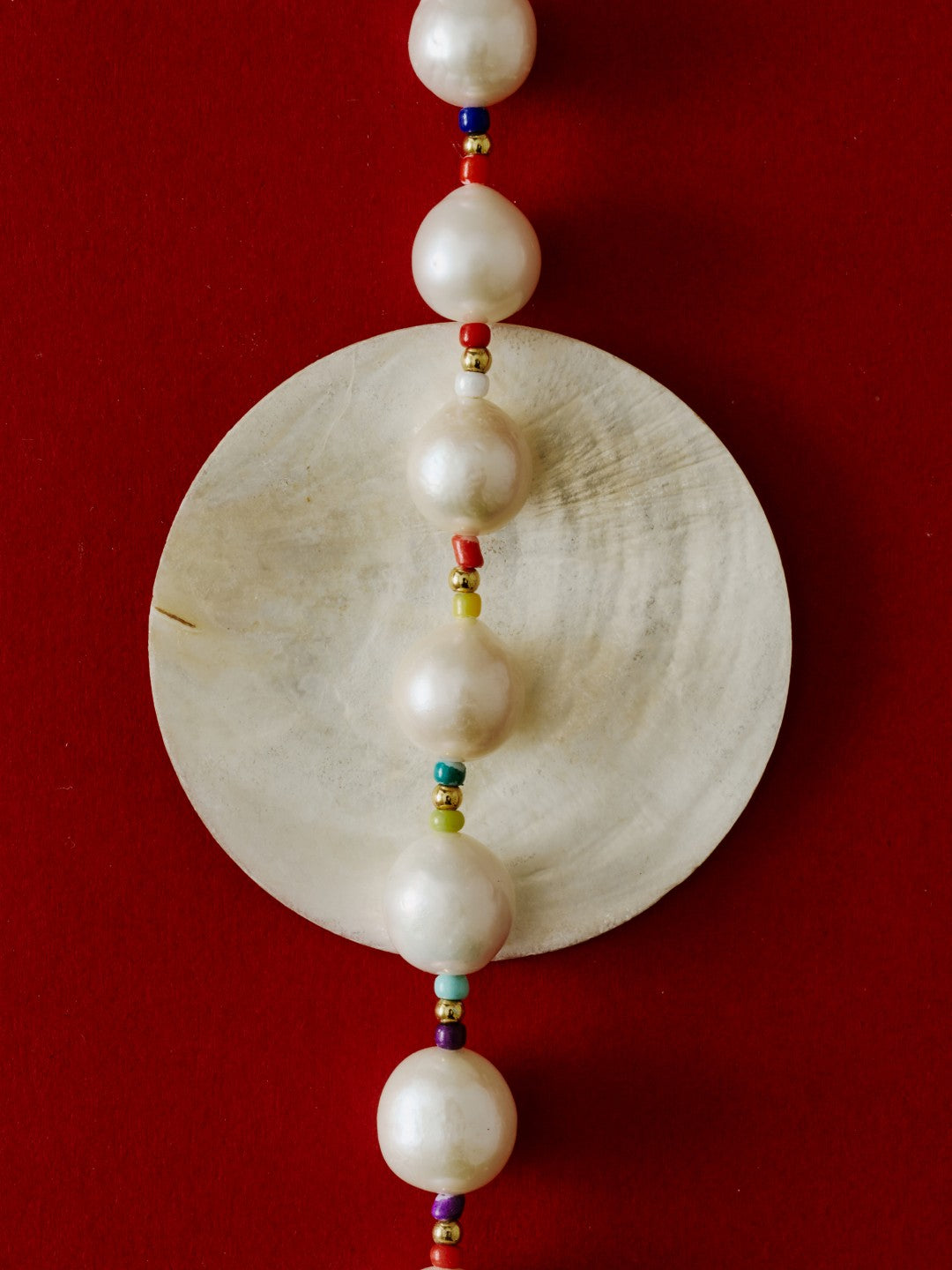 Textured Bloom Colorful Beaded Baroque Pearl Necklace gembea jewelry
