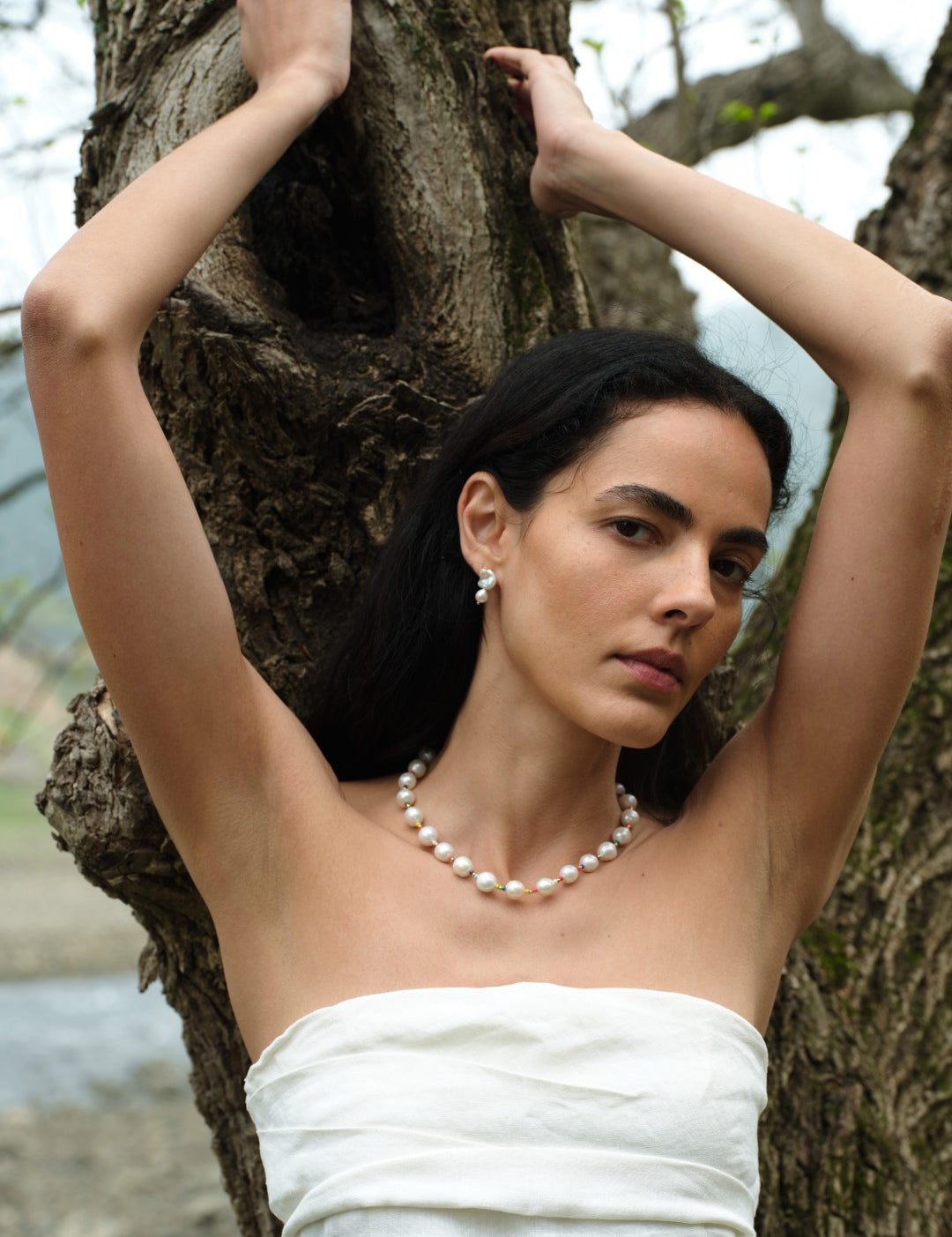 Textured Bloom Colorful Beaded Baroque Pearl Necklace gembea jewelry