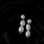 Three Freshwater Pearl Drop Earrings - Gembea Jewelry