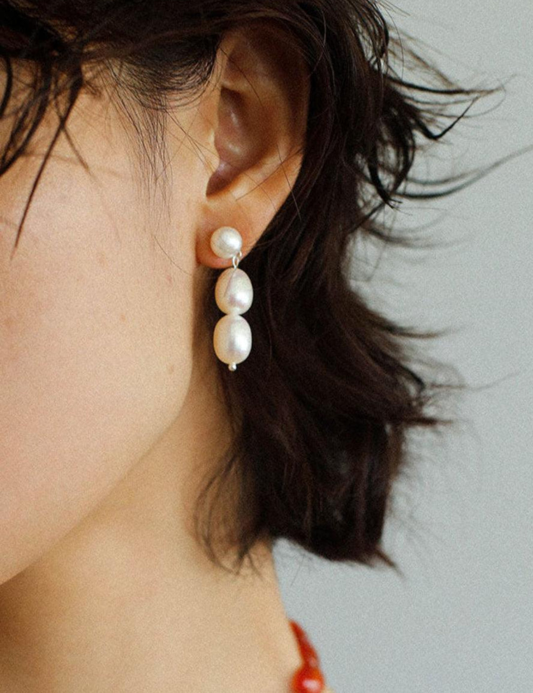 Three Freshwater Pearl Drop Earrings - Gembea Jewelry