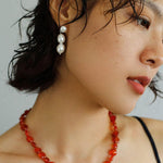Three Freshwater Pearl Drop Earrings - Gembea Jewelry