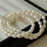 Three Layer Freshwater Pearl Bracelet - Gembea Jewelry