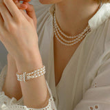 Three Layer Freshwater Pearl Bracelet - Gembea Jewelry