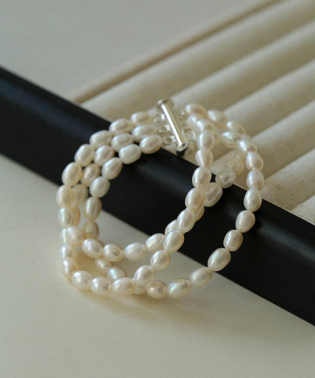 Three Layer Freshwater Pearl Bracelet - Gembea Jewelry