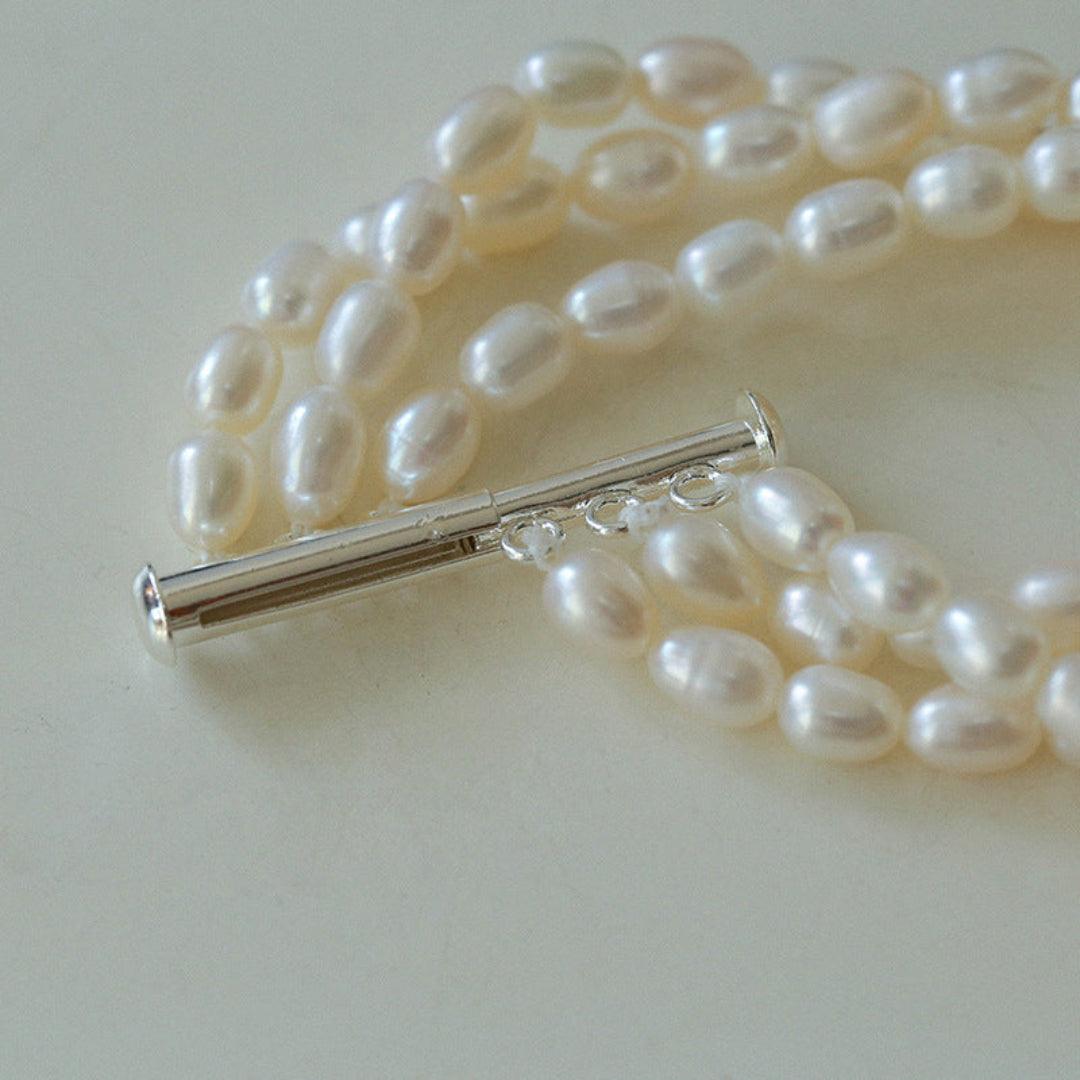 Three Layer Freshwater Pearl Bracelet - Gembea Jewelry