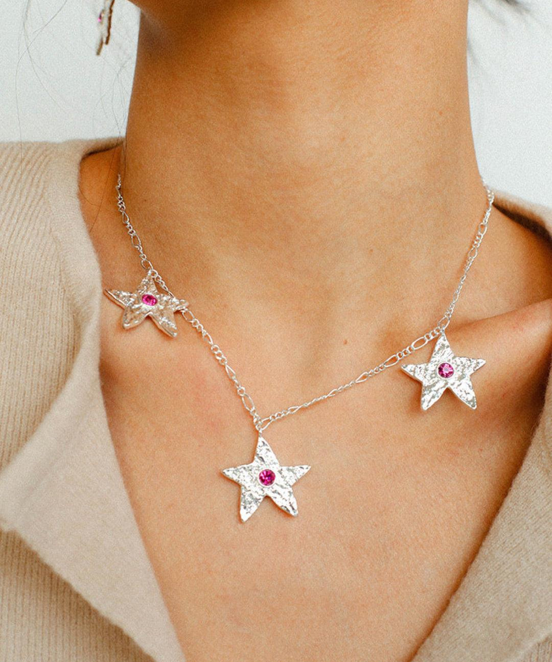 Starlit Heritage Series Three Stars Necklace - Gembea Jewelry