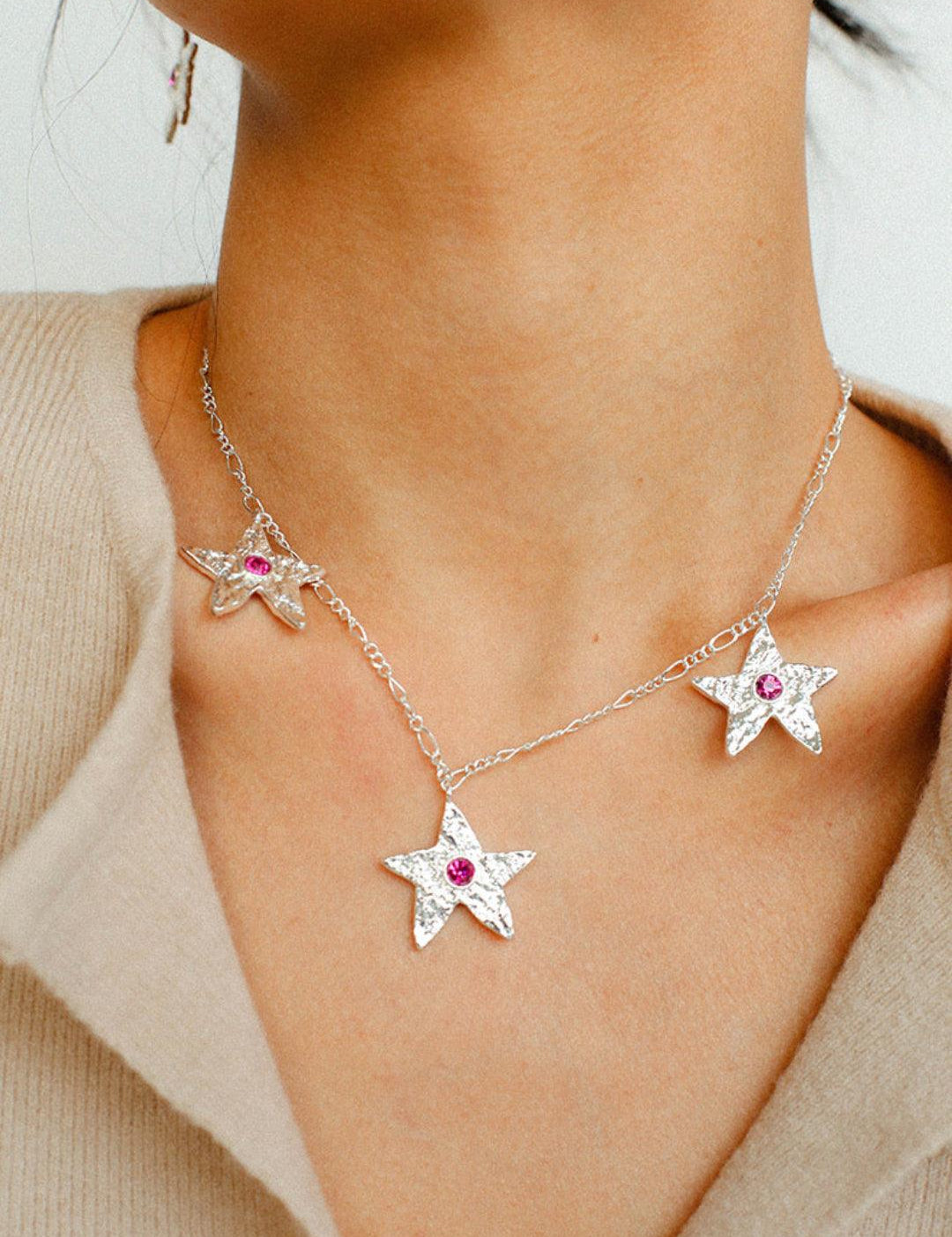 Starlit Heritage Series Three Stars Necklace - Gembea Jewelry