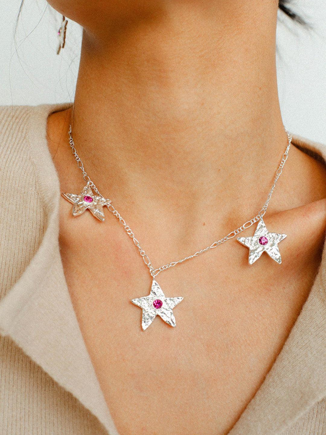 Starlit Heritage Series Three Stars Necklace - Gembea Jewelry
