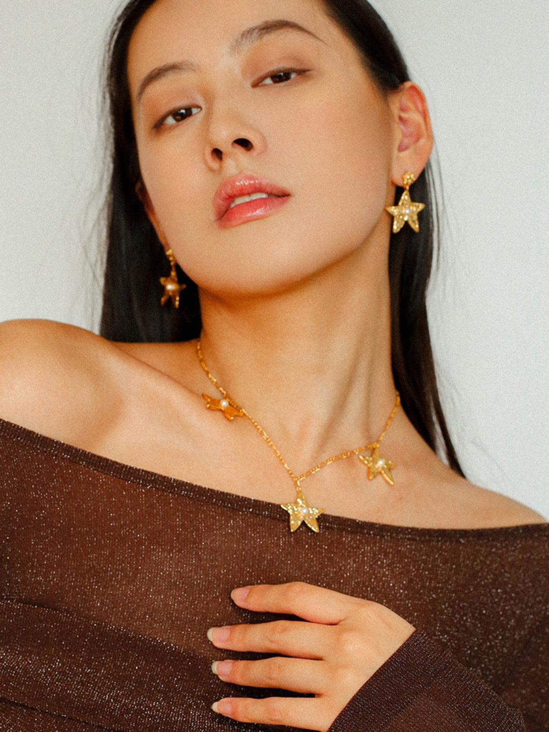Starlit Heritage Series Three Stars Necklace - Gembea Jewelry