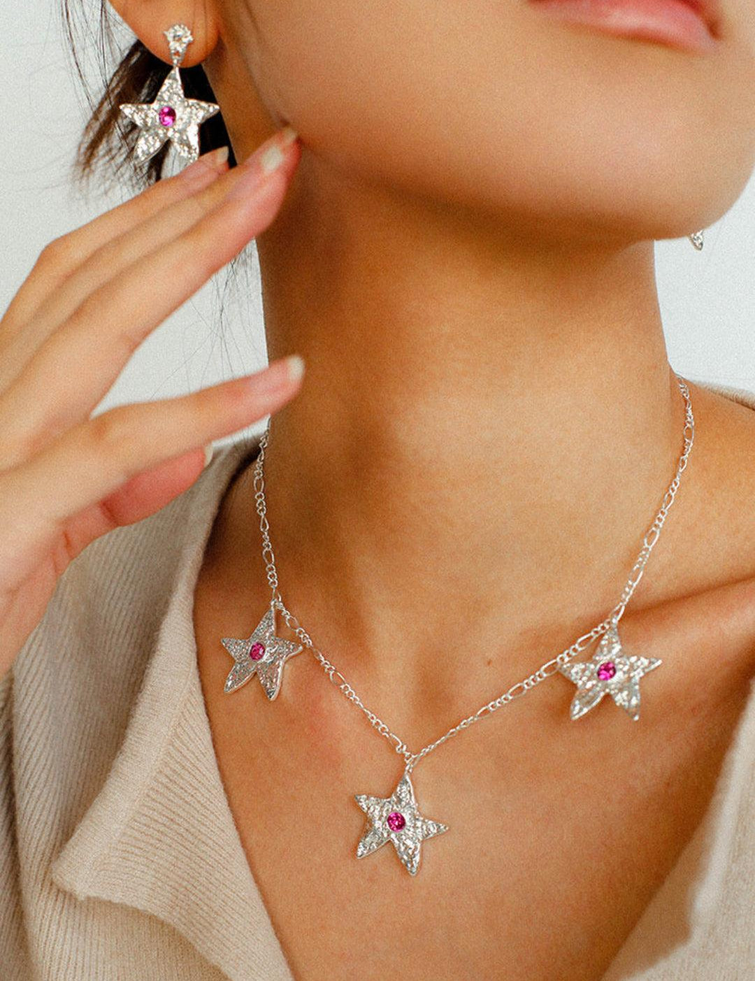 Starlit Heritage Series Three Stars Necklace - Gembea Jewelry