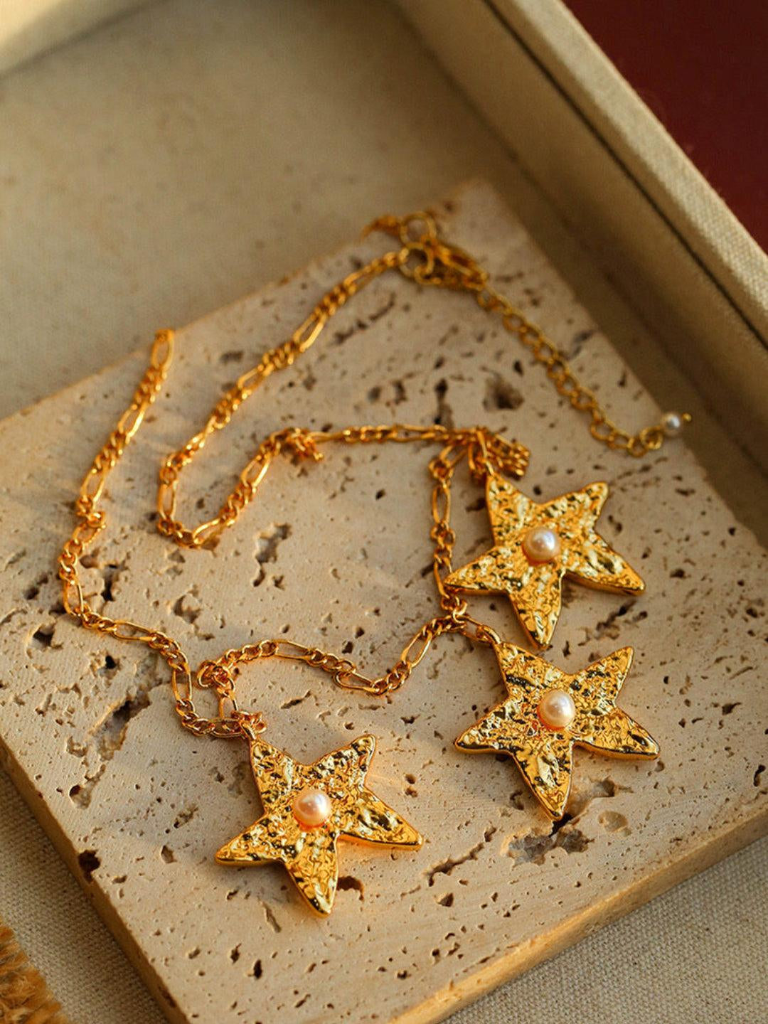 Starlit Heritage Series Three Stars Necklace - Gembea Jewelry