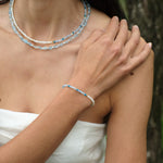 Tidal Stars Aquamarine Freshwater Pearl Bracelet gembea jewelry