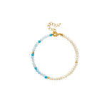 Tidal Stars Aquamarine Freshwater Pearl Bracelet gembea jewelry
