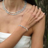 Tidal Stars Aquamarine Freshwater Pearl Necklace gembea jewelry