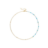 Tidal Stars Aquamarine Freshwater Pearl Necklace gembea jewelry