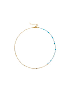 Tidal Stars Aquamarine Freshwater Pearl Necklace gembea jewelry