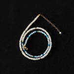 Tidal Stars Aquamarine Freshwater Pearl Necklace gembea jewelry