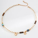 Tiger Eye Stone Abalone Shell Pearl Necklace - Gembea Jewelry