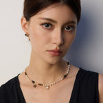 Tiger Eye Stone Abalone Shell Pearl Necklace Gembea Jewelry