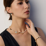 Tiger Eye Stone Abalone Shell Pearl Necklace Gembea Jewelry