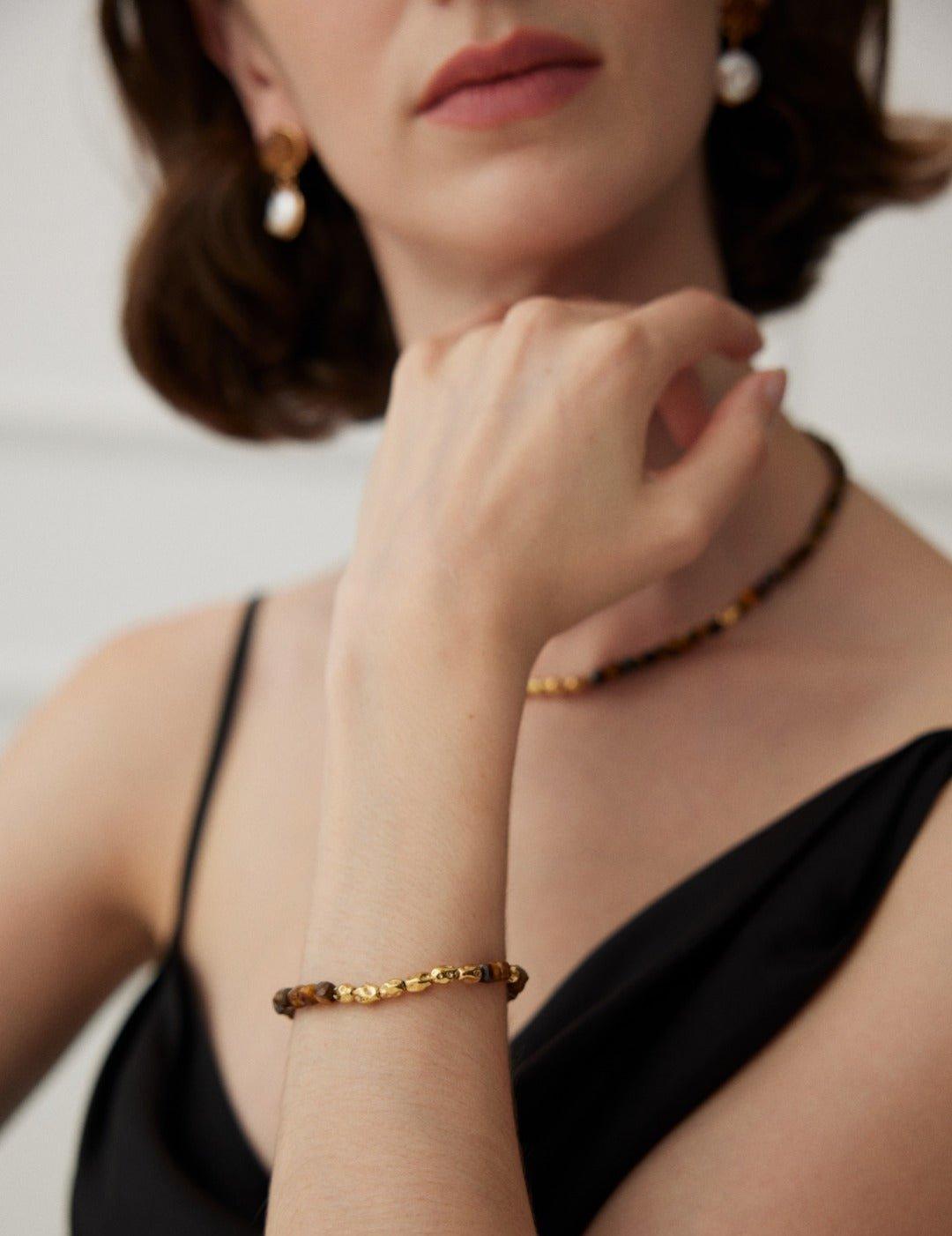 Tiger Eye Stone Beaded Bracelets - Gembea Jewelry