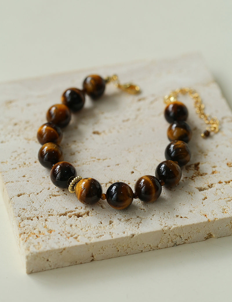 Tiger's Eye Beaded Bracelet-Gembea Jewelry