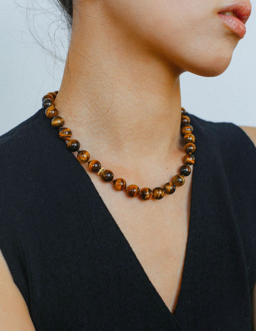 Tiger's Eye Beaded Necklace-Gembea Jewelry