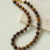 Tiger's Eye Beaded Necklace-Gembea Jewelry