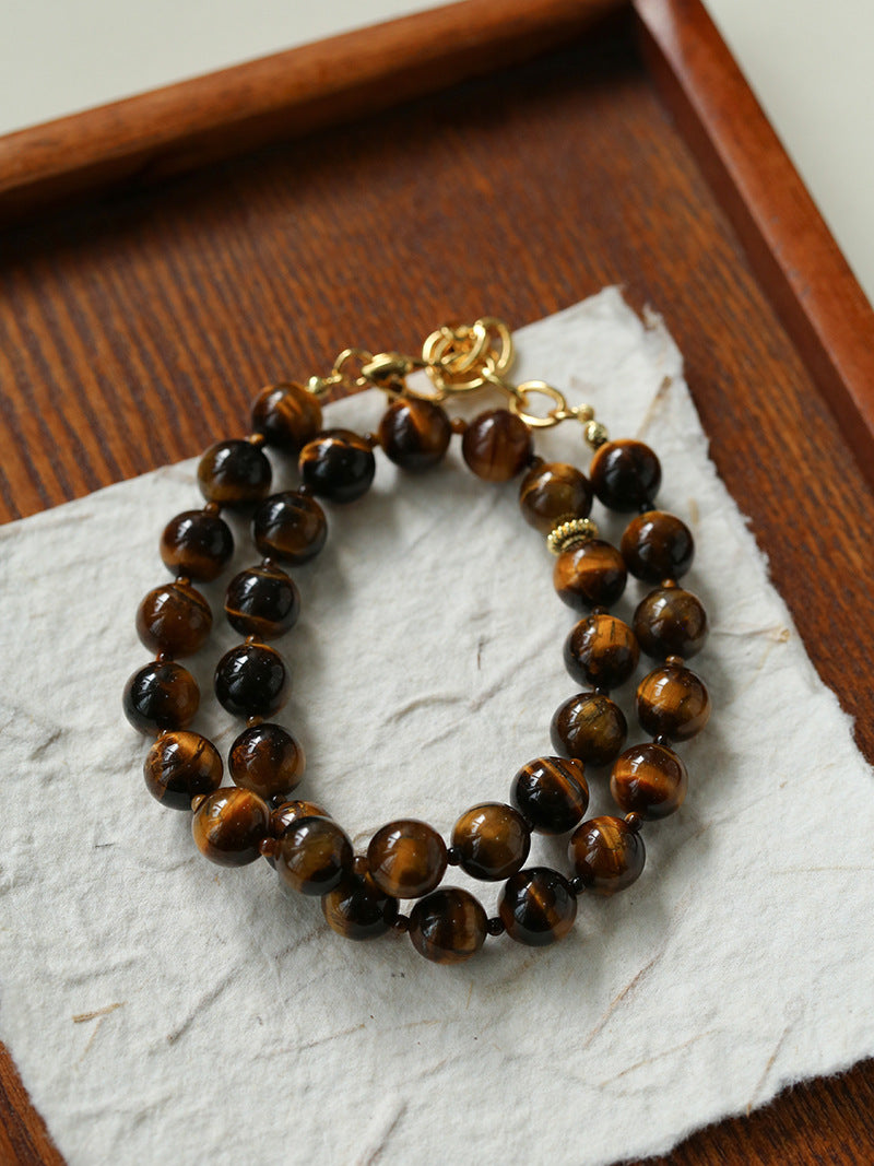 Tiger's Eye Beaded Necklace-Gembea Jewelry