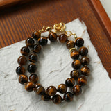 Tiger's Eye Beaded Necklace-Gembea Jewelry