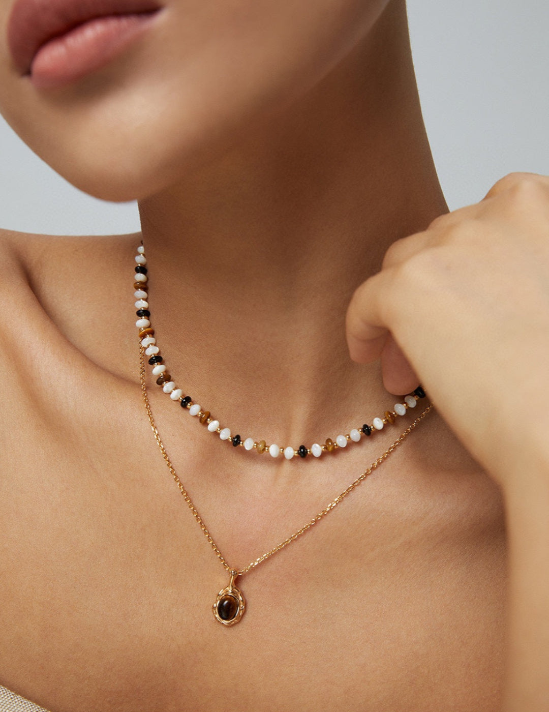 Tiger's Eye Stone Beaded Necklace