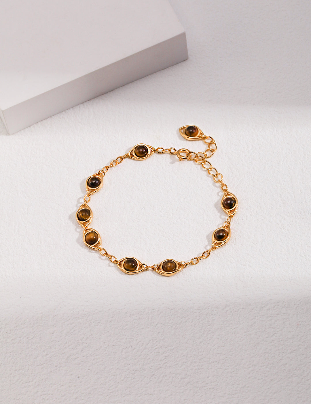 Tiger's Eye Stone Gold Bracelet-Gembea Jewelry