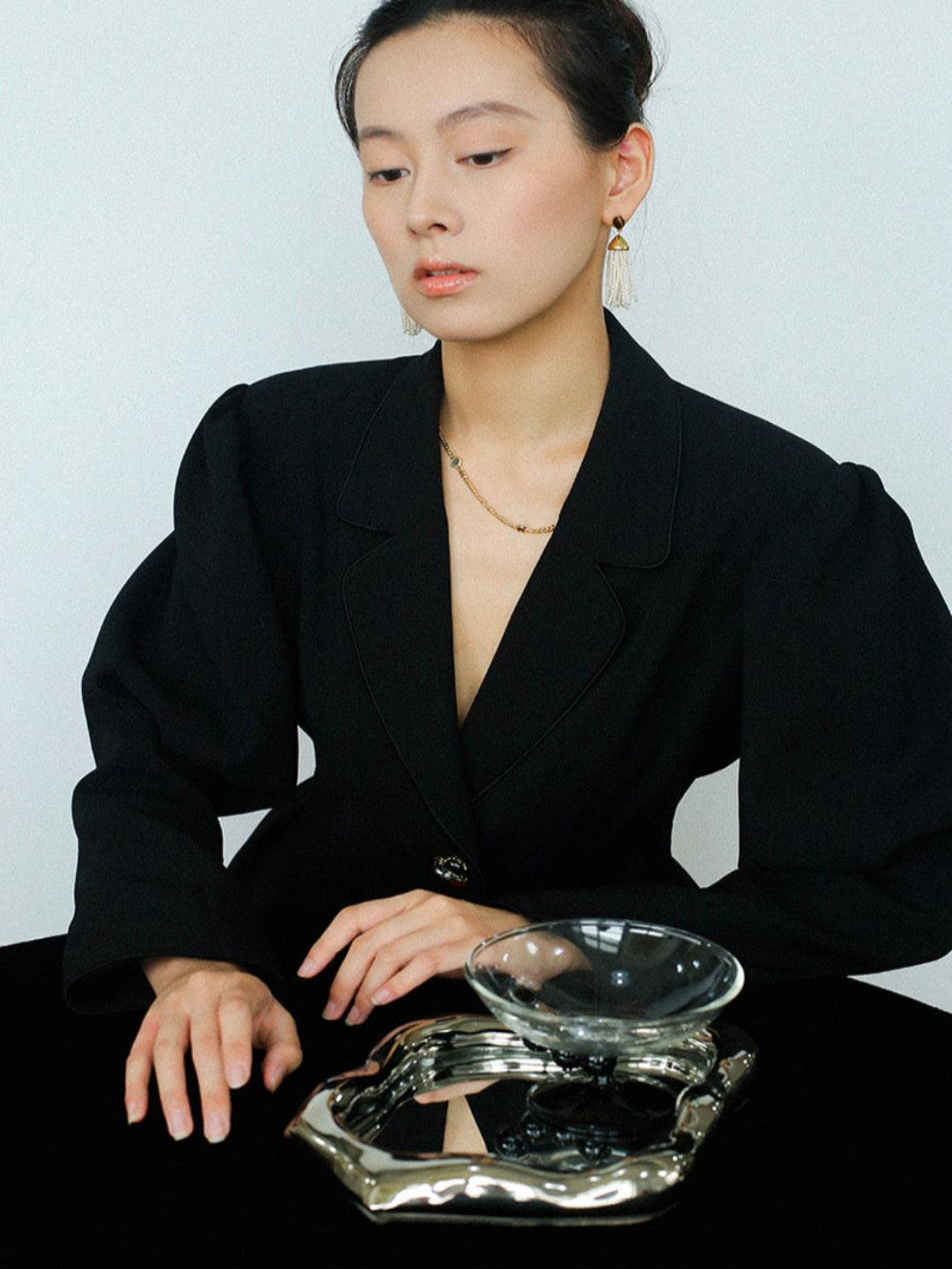 Tiger Eye Stone Princess Tassel Pearl Earrings - Gembea Jewelry