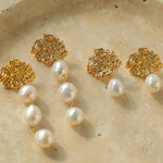 Gembea Jewelry Tin Foil Lava Baroque Pearl Earrings