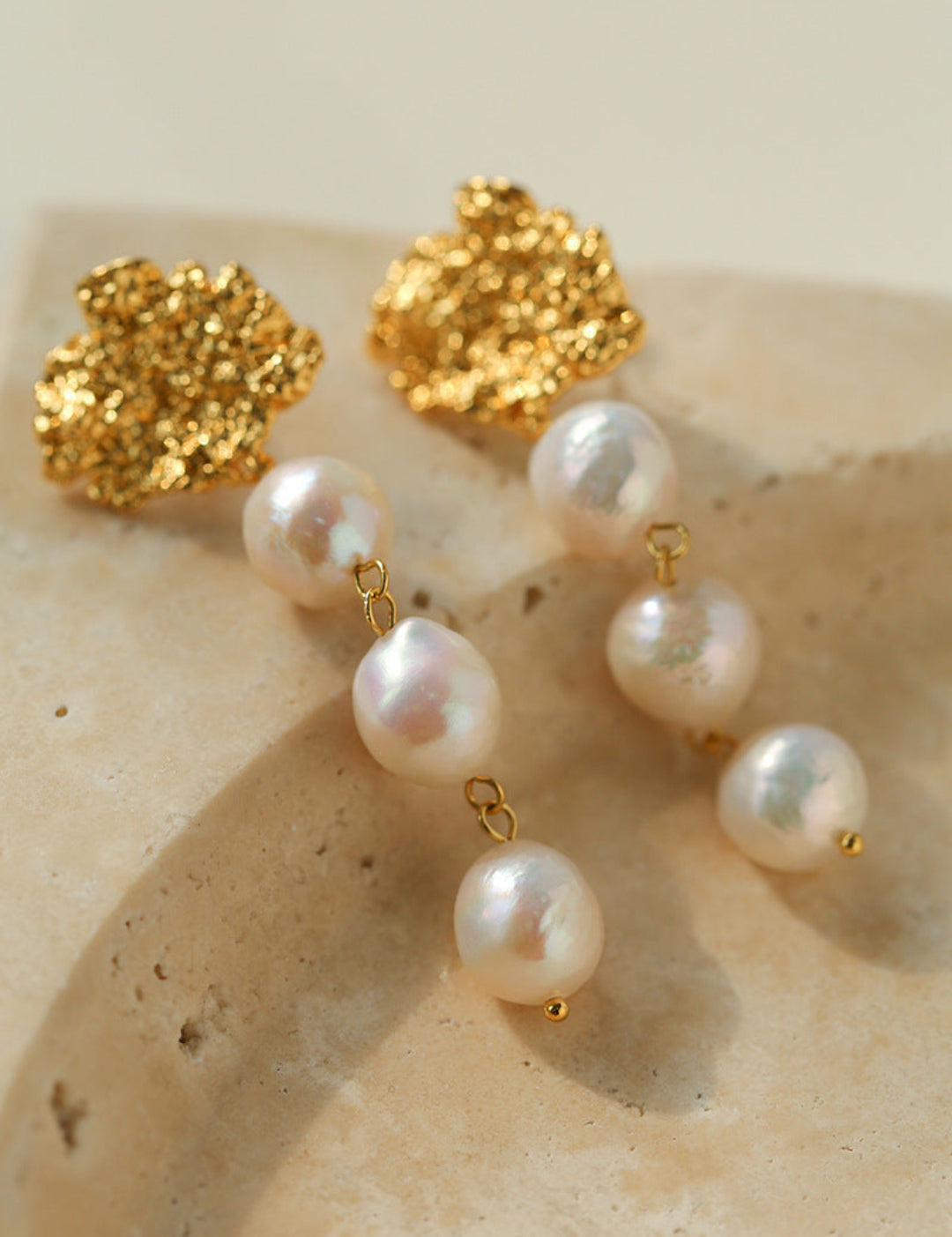 Gembea Jewelry Tin Foil Lava Baroque Pearl Earrings